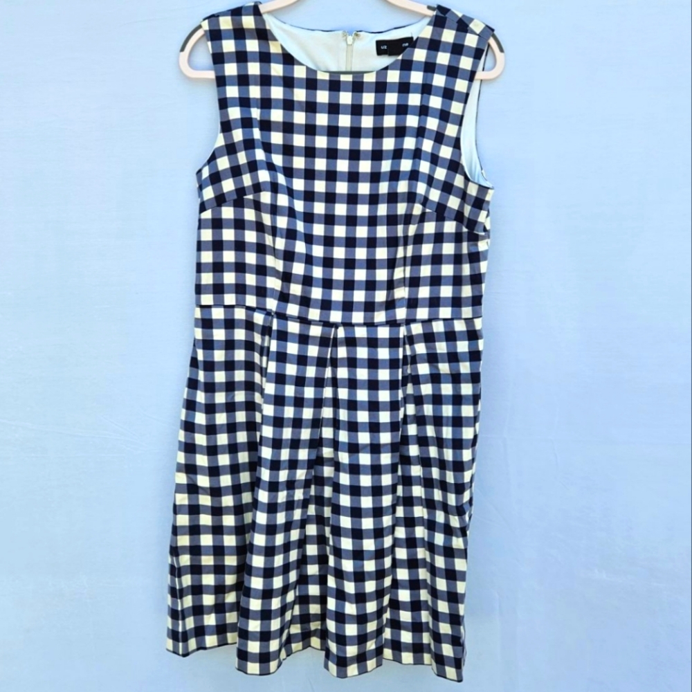 🖖 Liz Claiborne 🖖 blue/white checkered dress